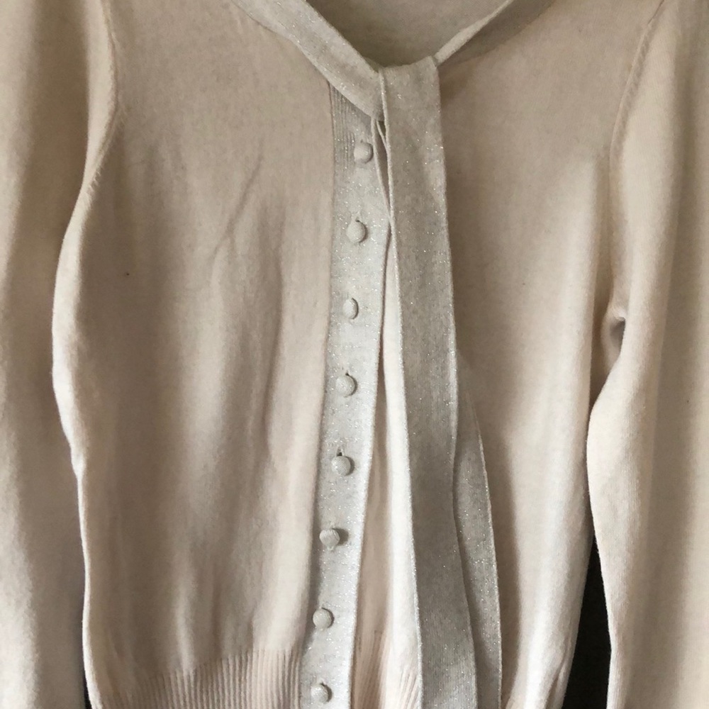 Cream Sparkle Sweater || s: M - Picture 3 of 5